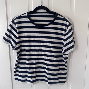 Everlane women’s blue white striped T-shirt size large